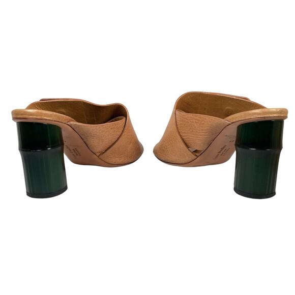 ACNE STUDIOS Womens 11 / 41 Peep Toe Mule Stud Leather Heels ITALY - Picture 4 of 12